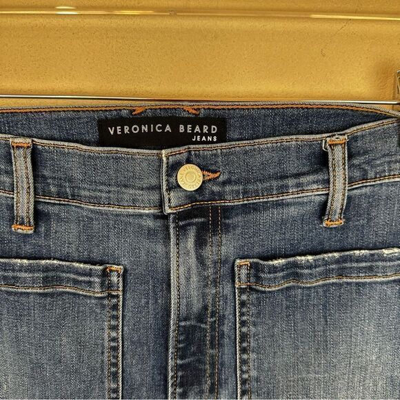 Veronica Beard Flare Pocket Jeans Florence High Rise Denim Size 32 - Picture 4 of 9